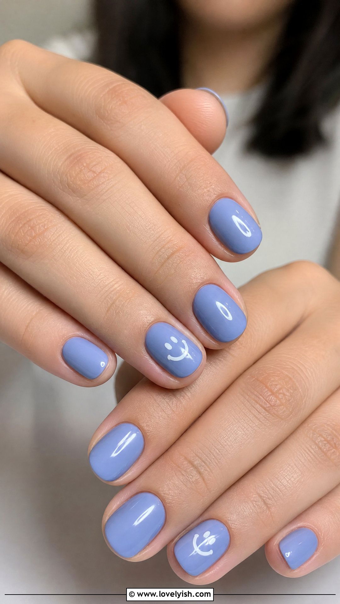 Periwinkle Smiley Face Nails - 50 cute nails - 50 cute nails