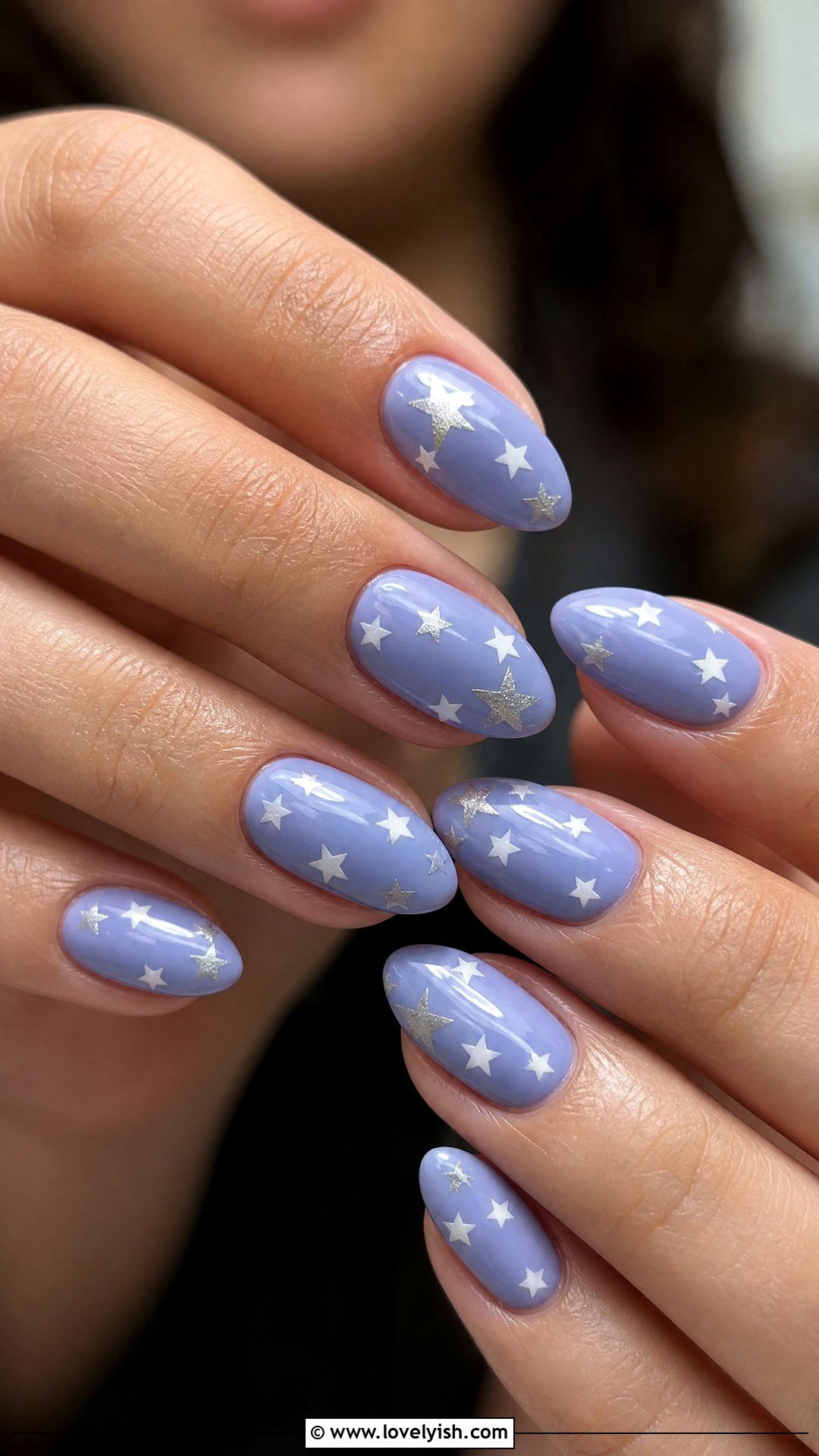 Periwinkle Star Nails - 50 star nails - 50 star nails
