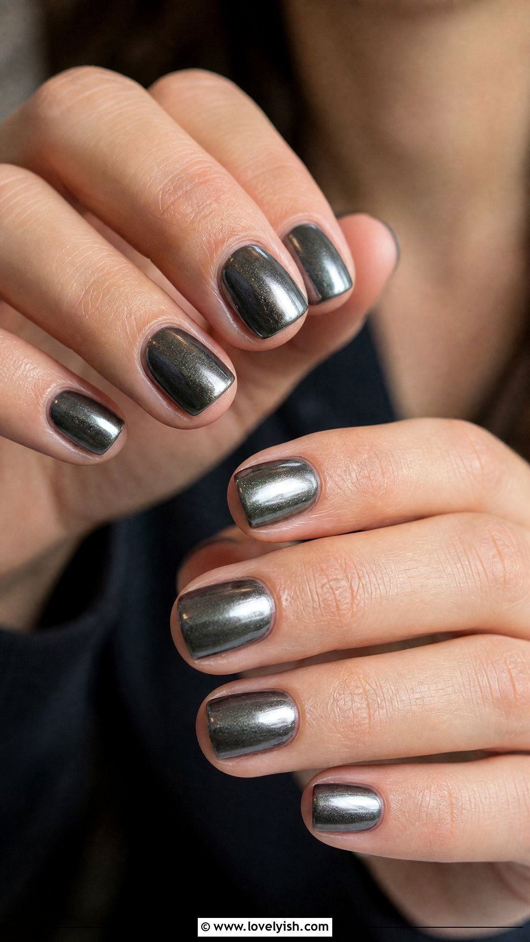 Pewter Chrome Nails - 50 sophisticated nails - 50 sophisticated nails