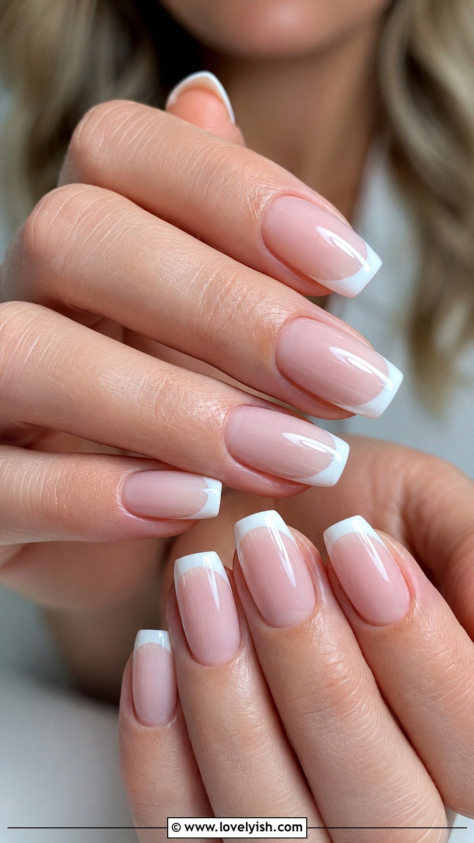 Pink And White French Nails - 46 nail inspo - 46 nail inspo