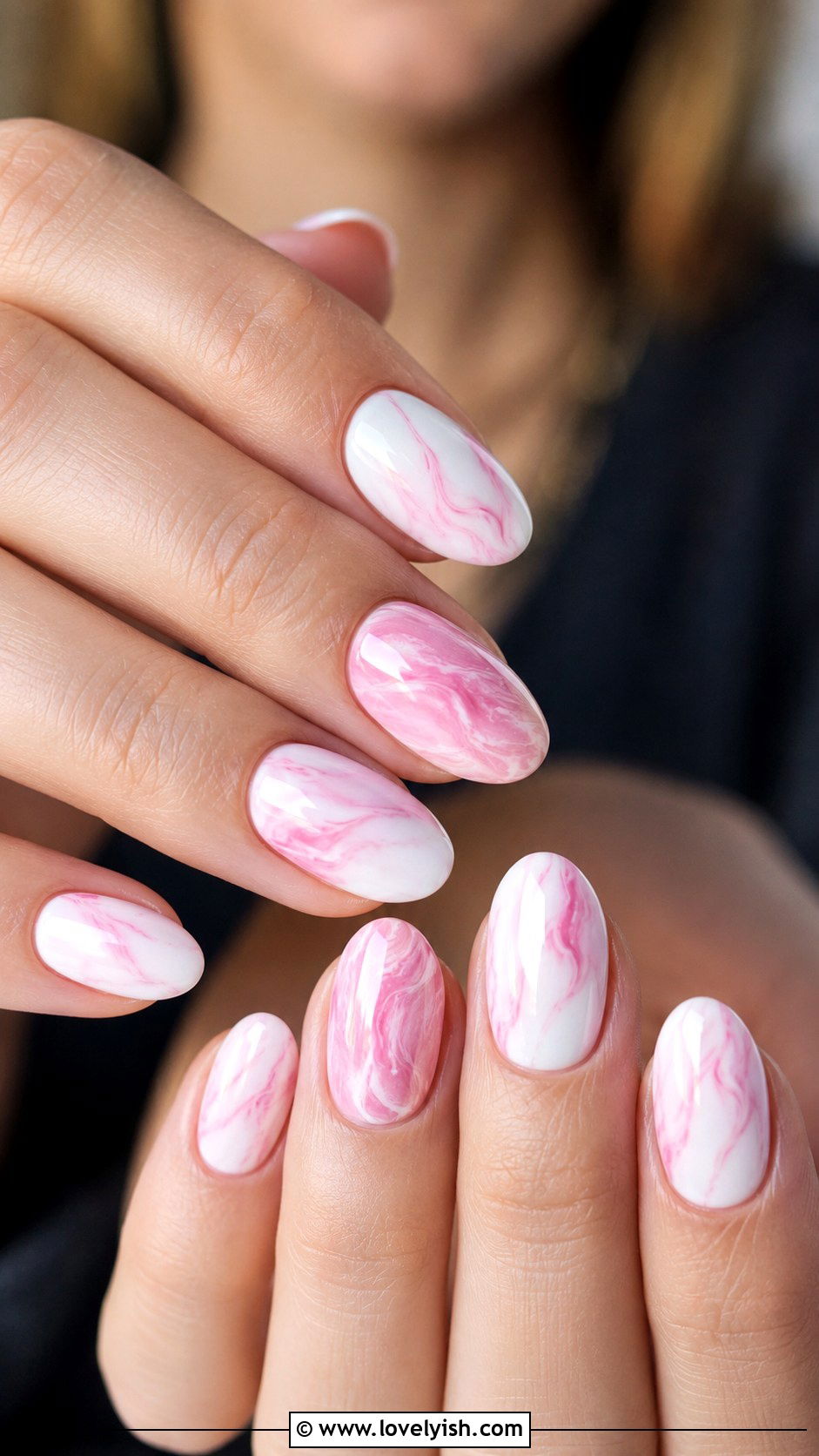 Pink And White Marble Nails - 46 easy nail designs - 46 easy nail designs