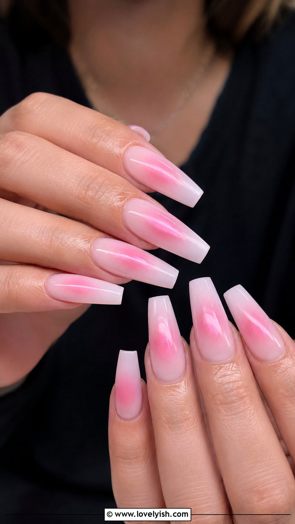 Pink Aura Coffin Nails - 50 long pink nails - 50 long pink nails