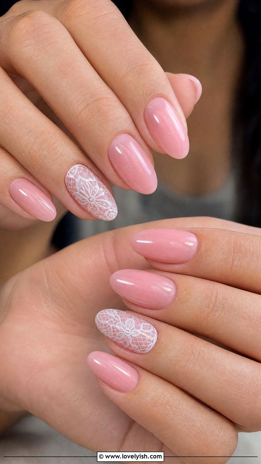 Pink Bridal Lace Nails - 50 classy pink nails - 50 classy pink nails