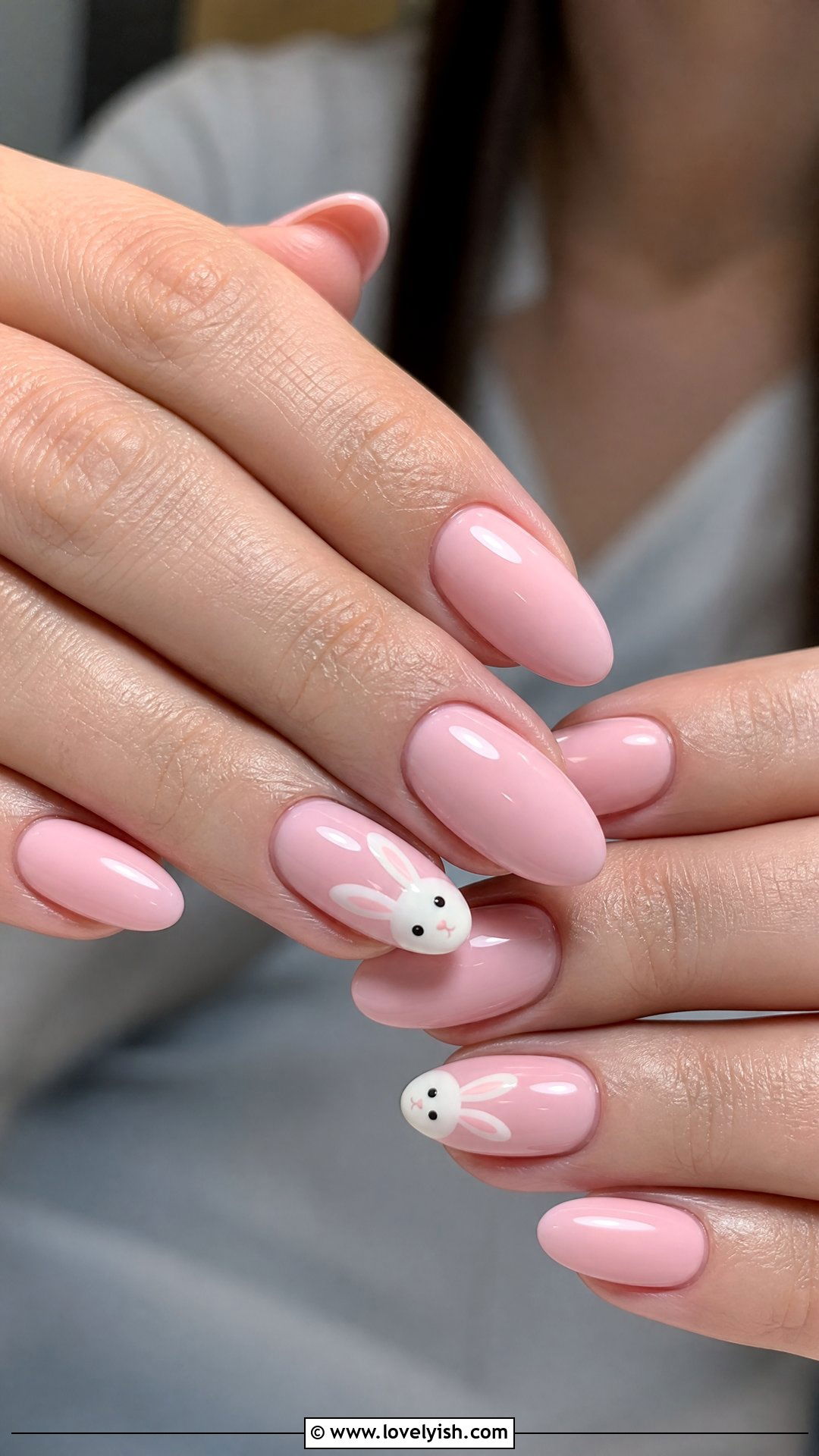 Pink Bunny Nails - 50 simple spring nail designs - 50 simple spring nail designs