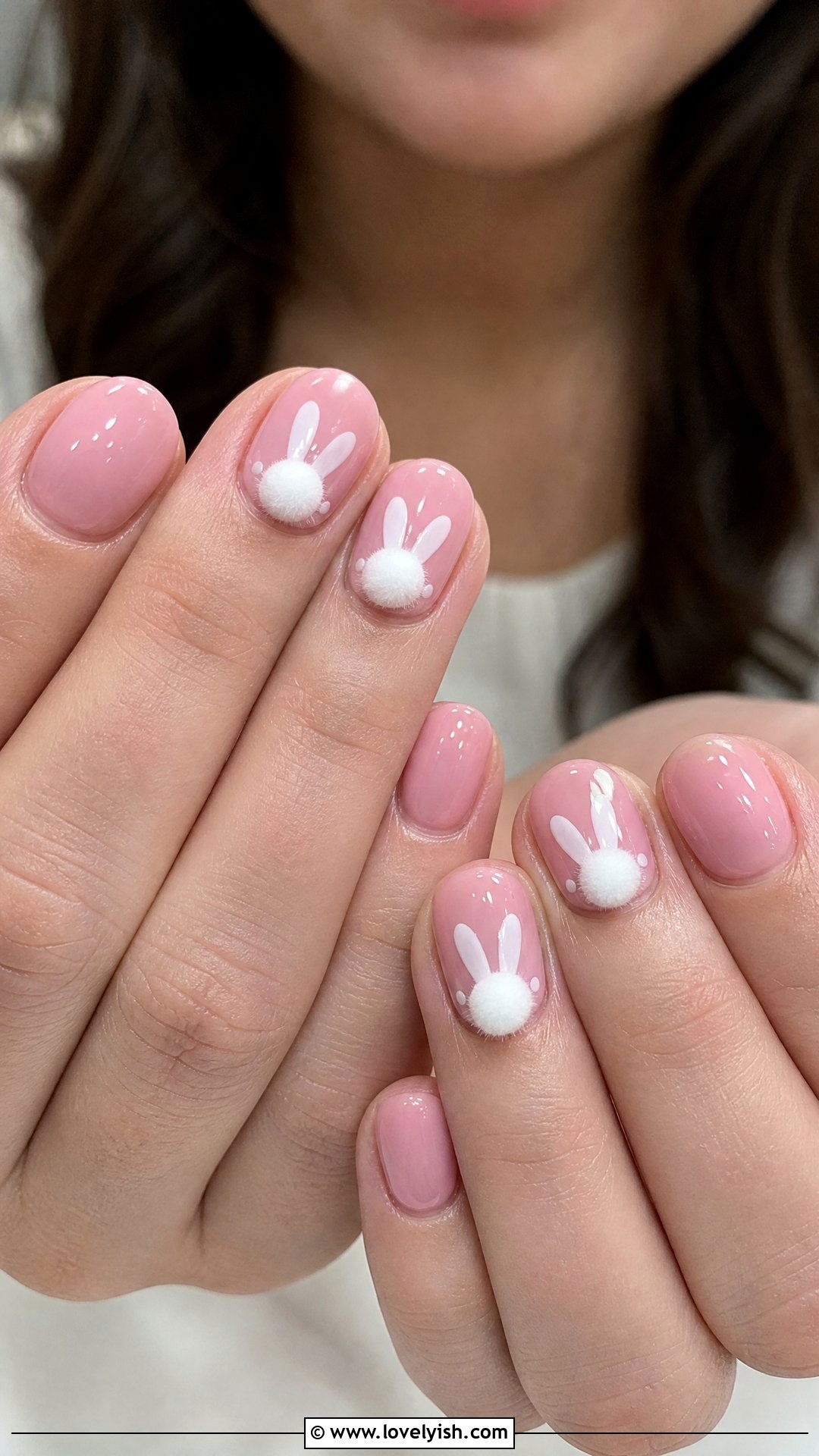 Pink Bunny Tail Nails - 50 cute spring nail designs - 50 cute spring nail designs