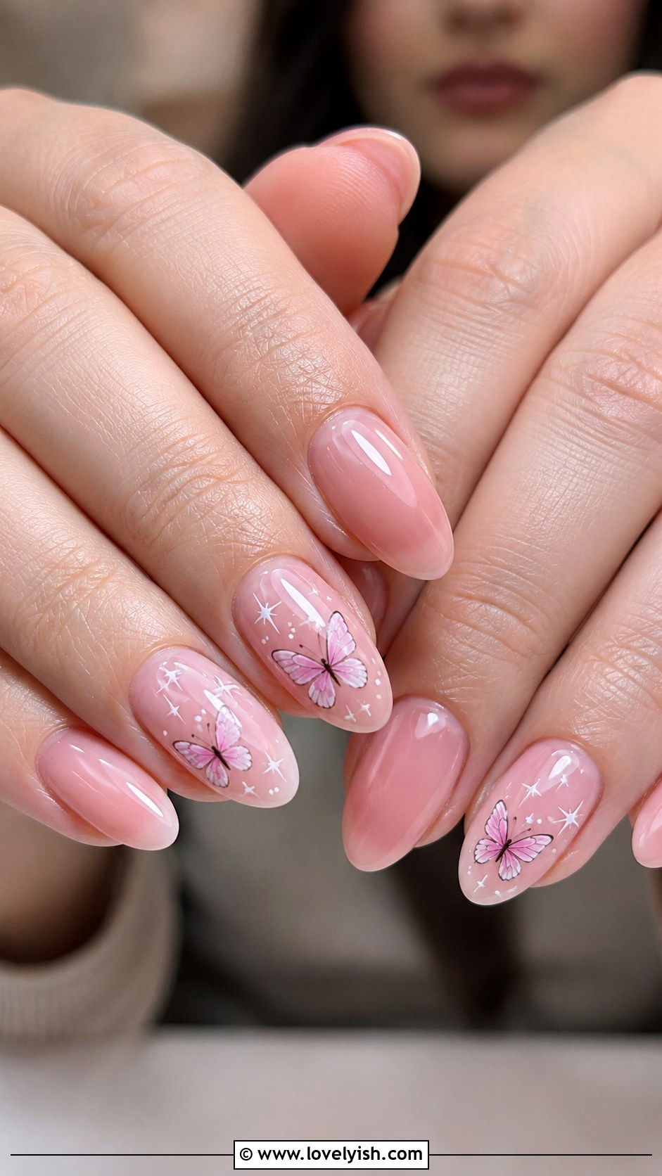 Pink Butterfly Nails - 25 pink nails design ideas - 25 pink nails design ideas