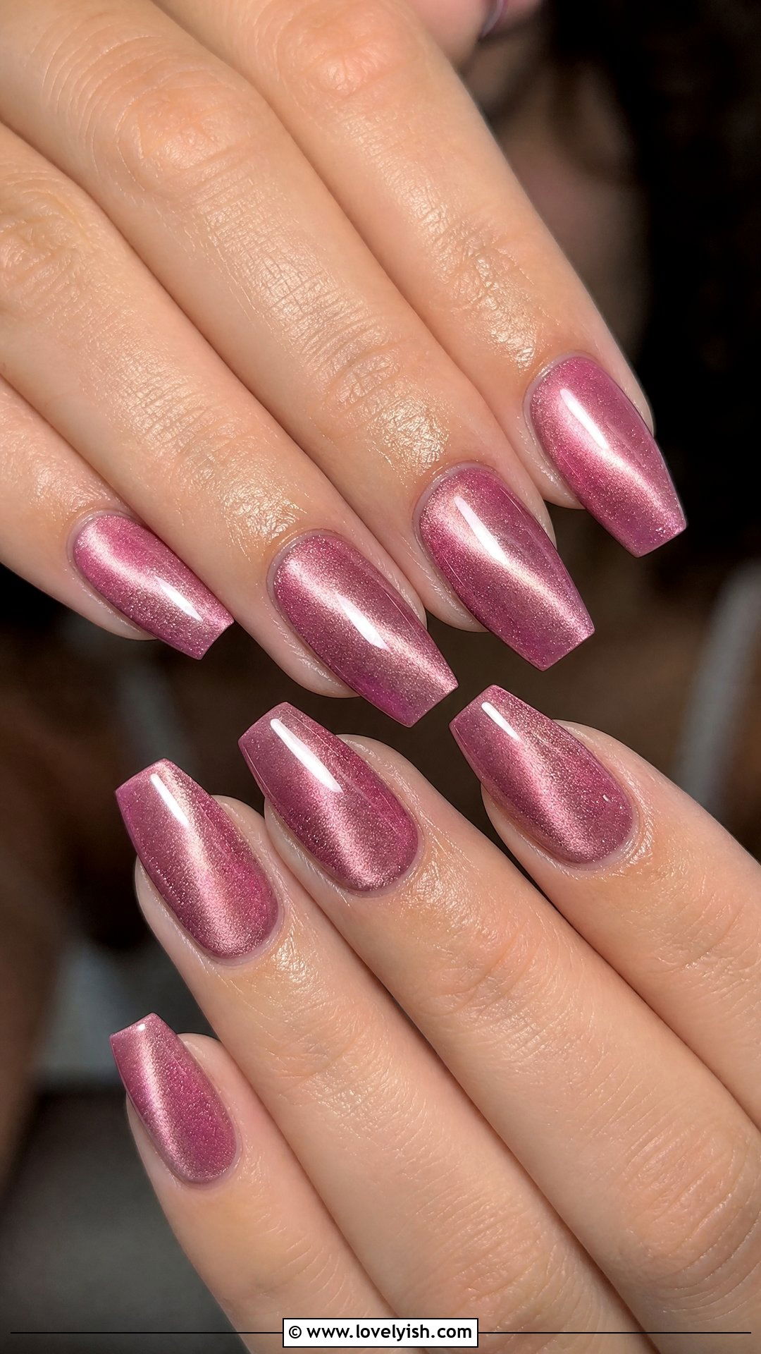 Pink Cat Eye Nails - 50 mothers day nail designs - 50 mothers day nail designs