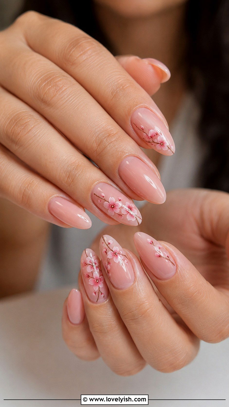 Pink Cherry Blossom Nails - 28 spring nails design ideas - 28 spring nails design ideas