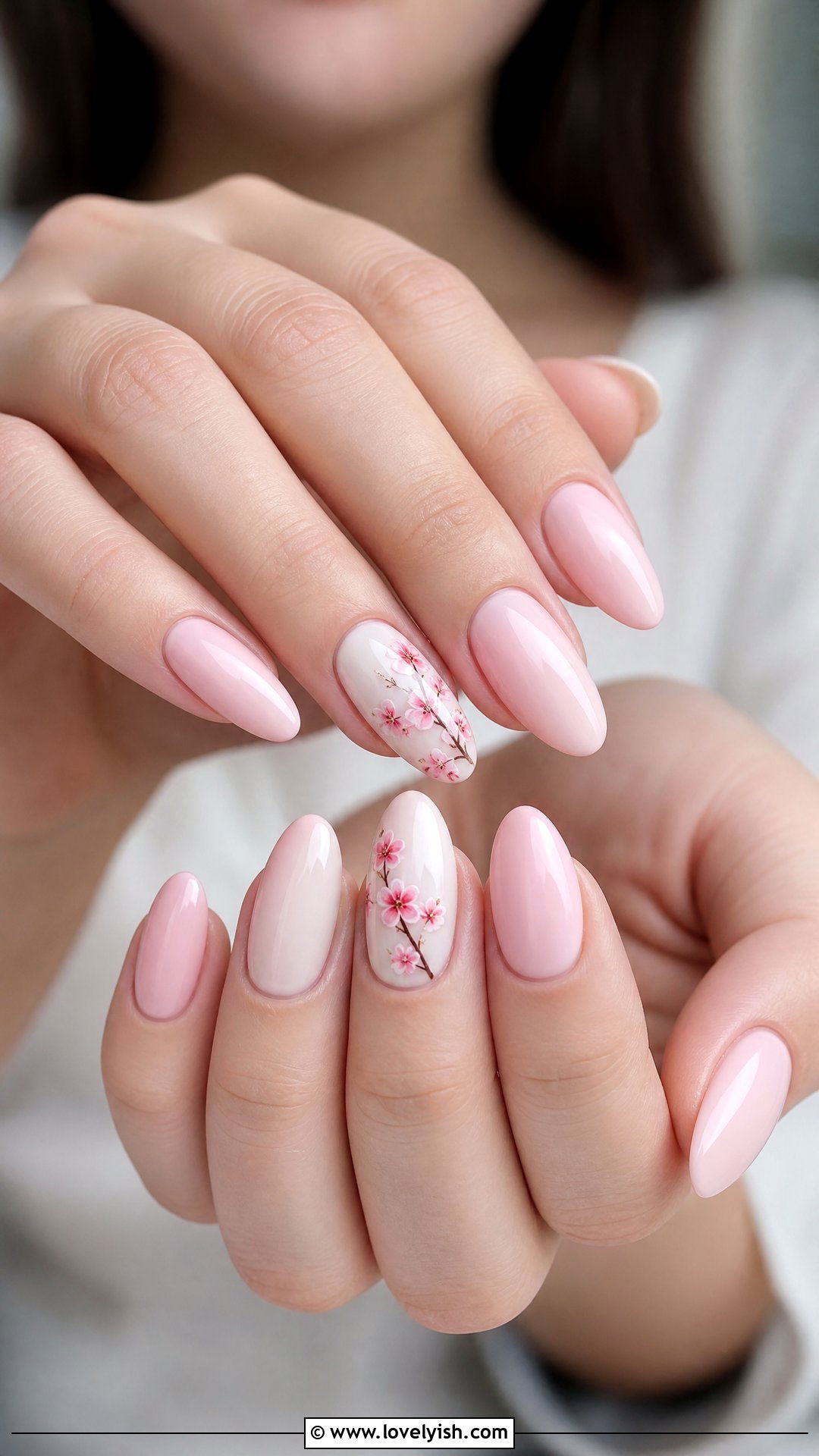 Pink Cherry Blossom Nails - 50 classy pink nails - 50 classy pink nails