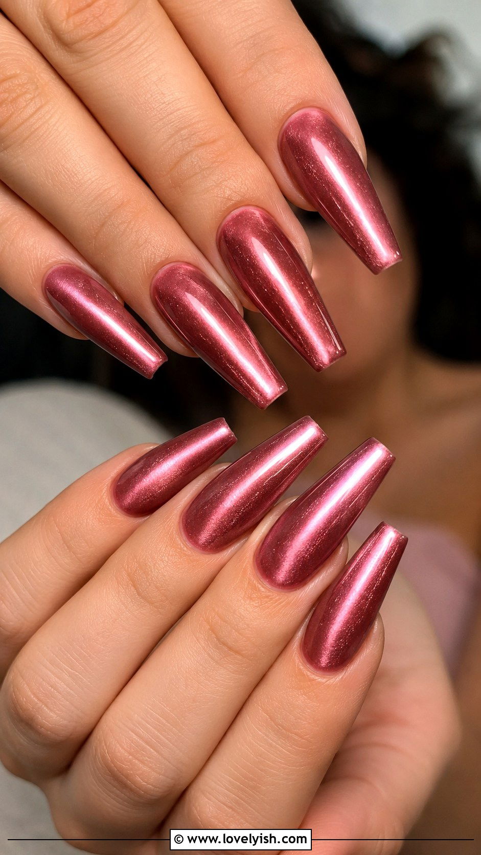 Pink Chrome Cat Eye Nails - 50 pink chrome nails - 50 pink chrome nails