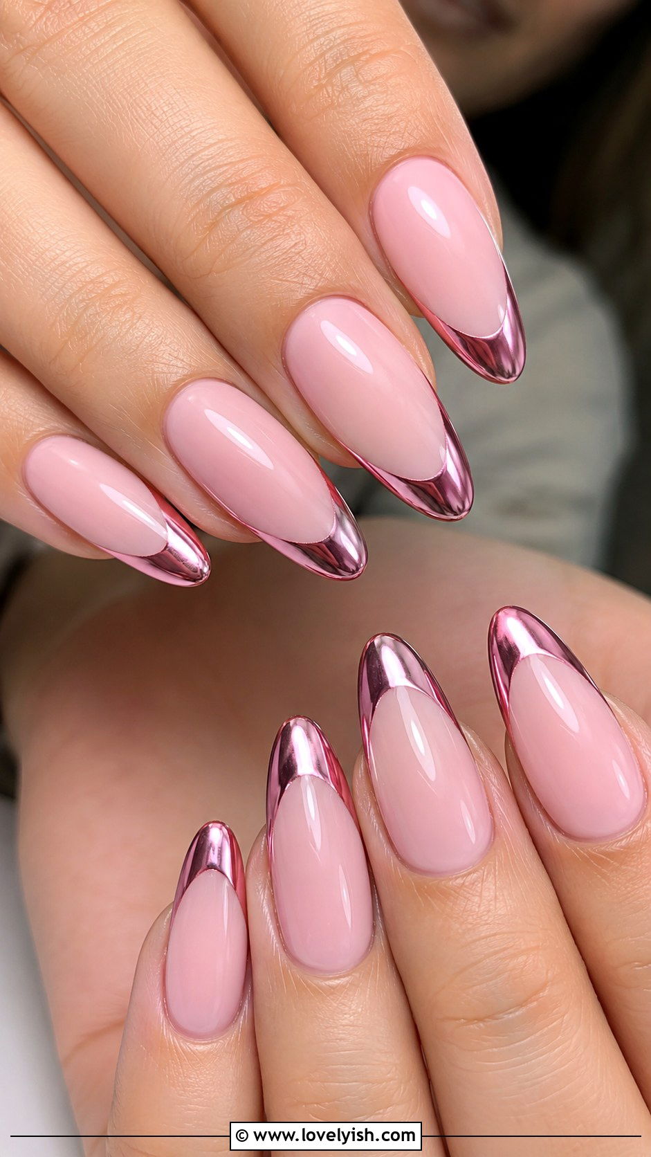 Pink Chrome French Tip Nails - 50 pink french tip nails - 50 pink french tip nails