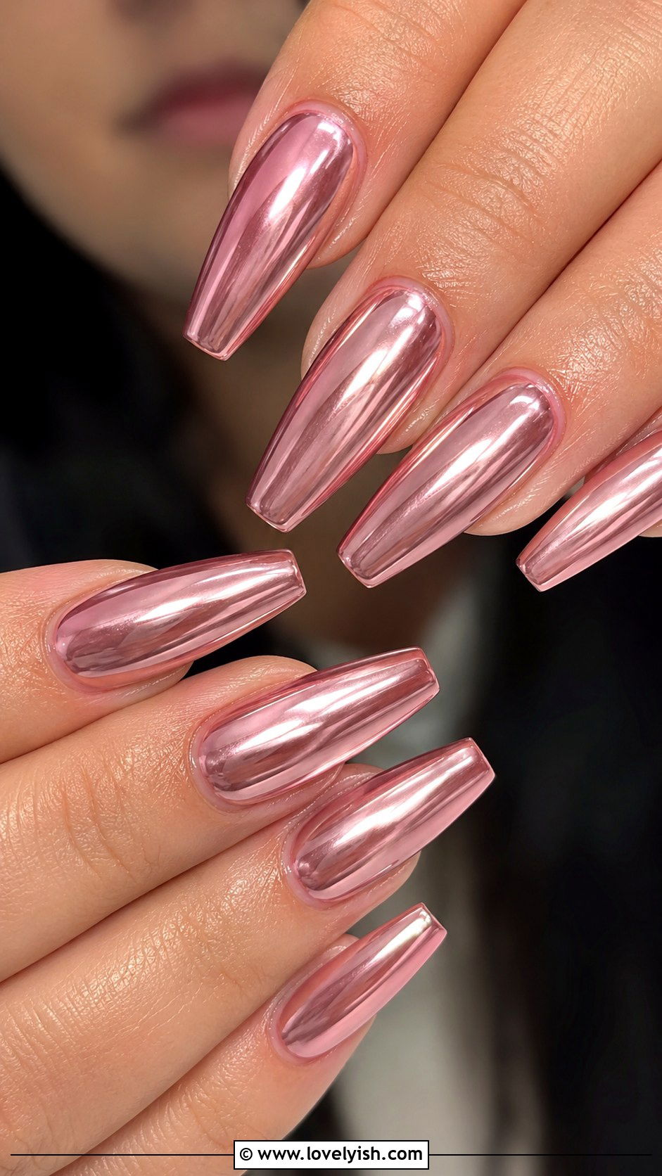 Pink Chrome Mirror Nails - 25 pink nails design ideas - 25 pink nails design ideas