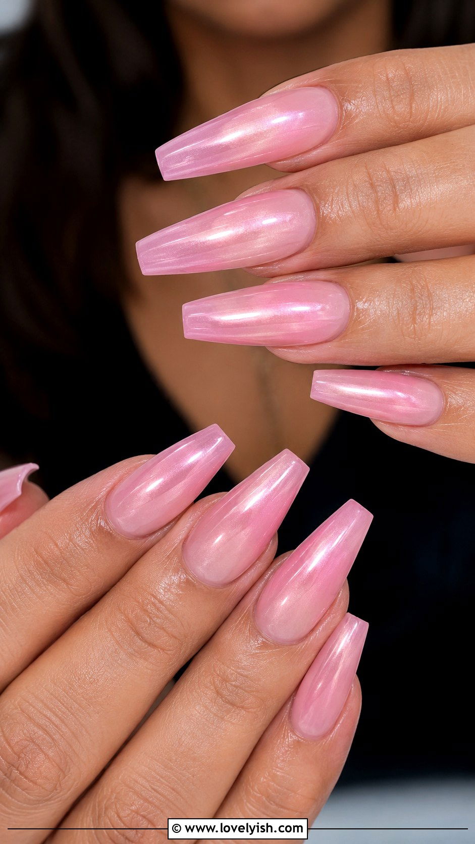 Pink Chrome Ombre Acrylic Nails - 33 acrylic nail ideas - 33 acrylic nail ideas