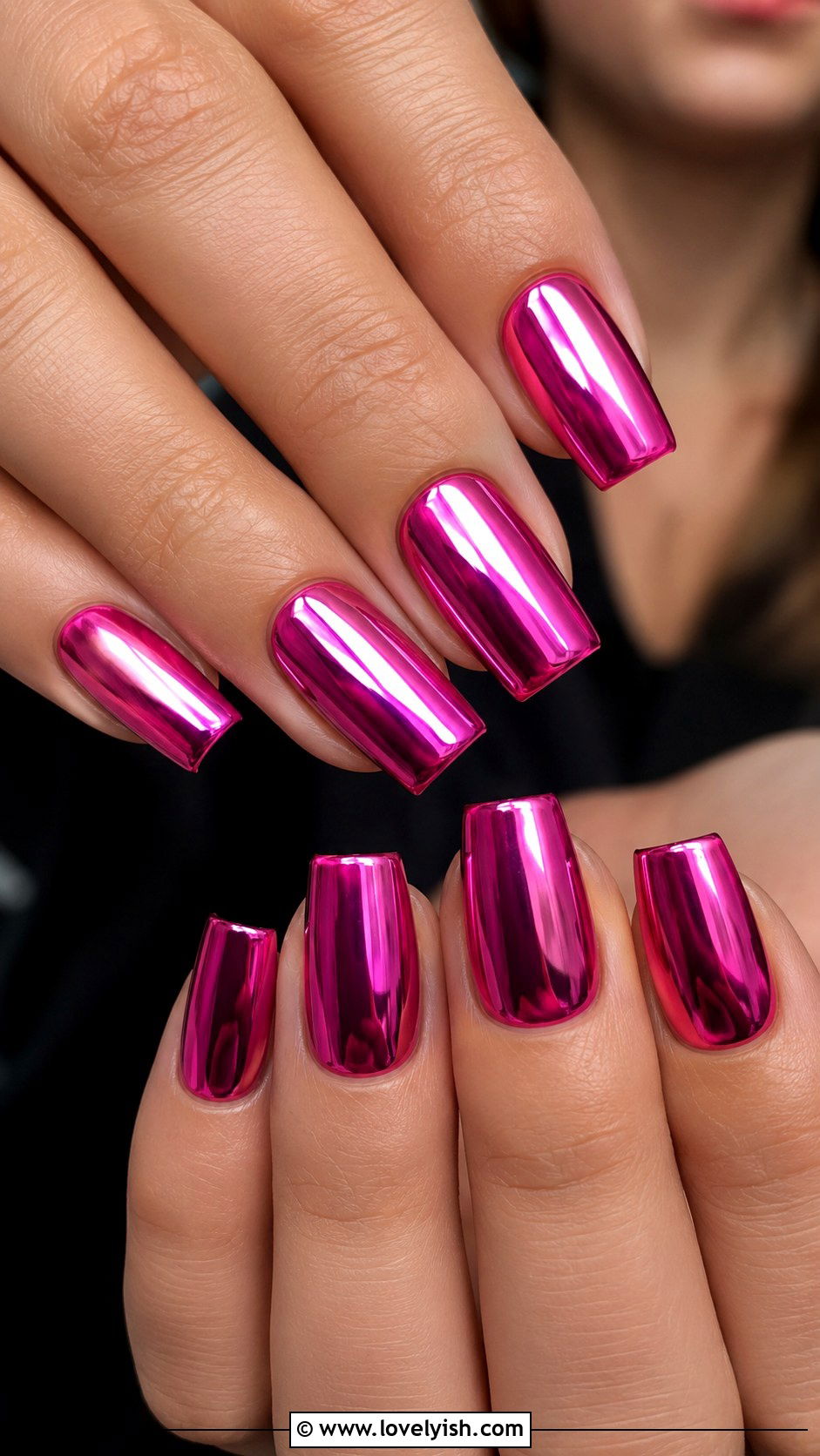 Pink Chrome Square Nails - 50 pink chrome nails - 50 pink chrome nails