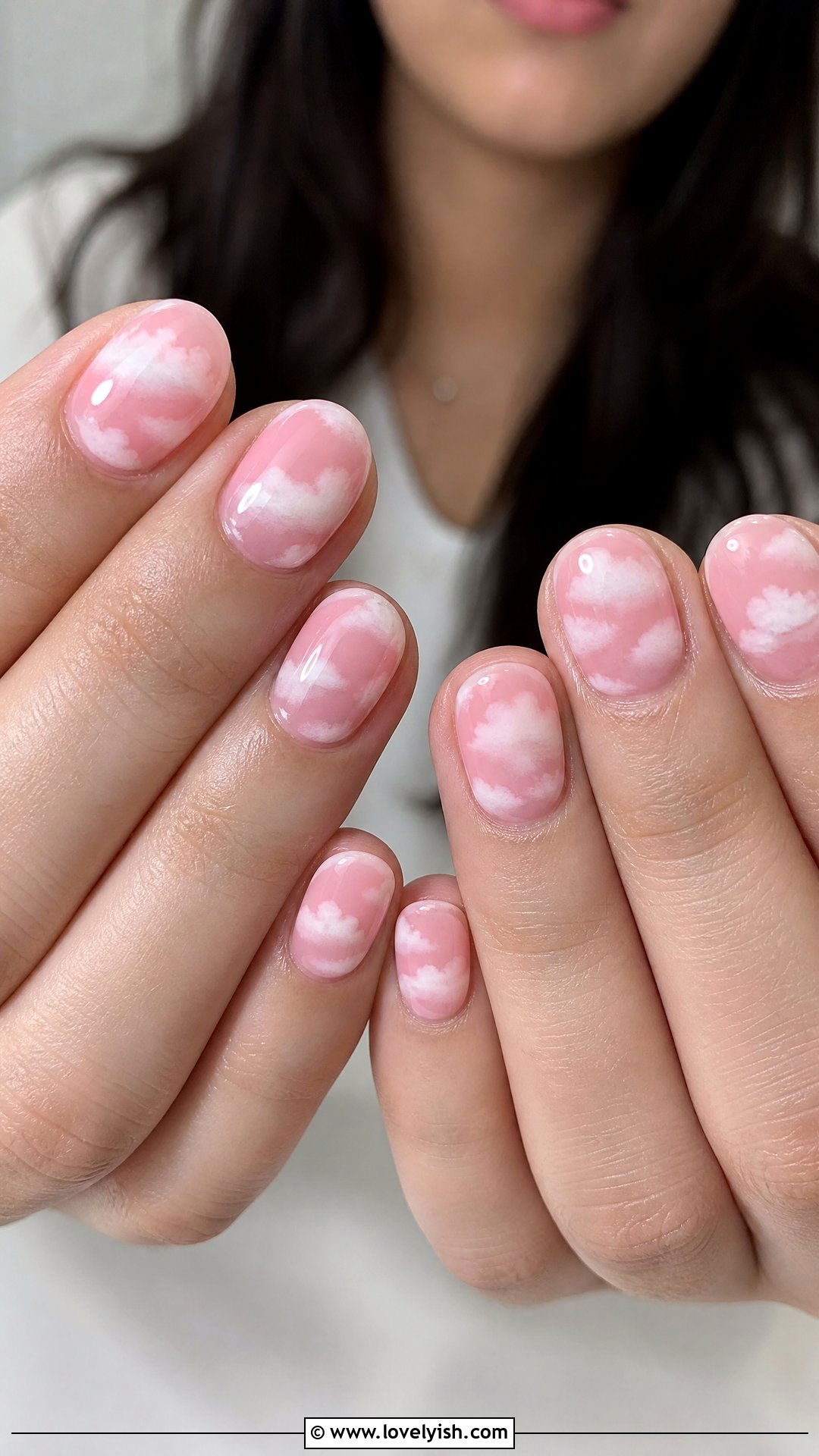 Pink Cloud Nails - 50 short pink nail designs - 50 short pink nail designs