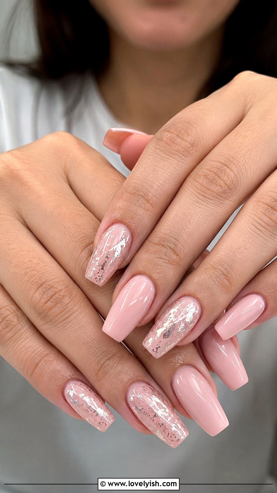 Pink Foil Balletcore Nails - 50 balletcore nails - 50 balletcore nails