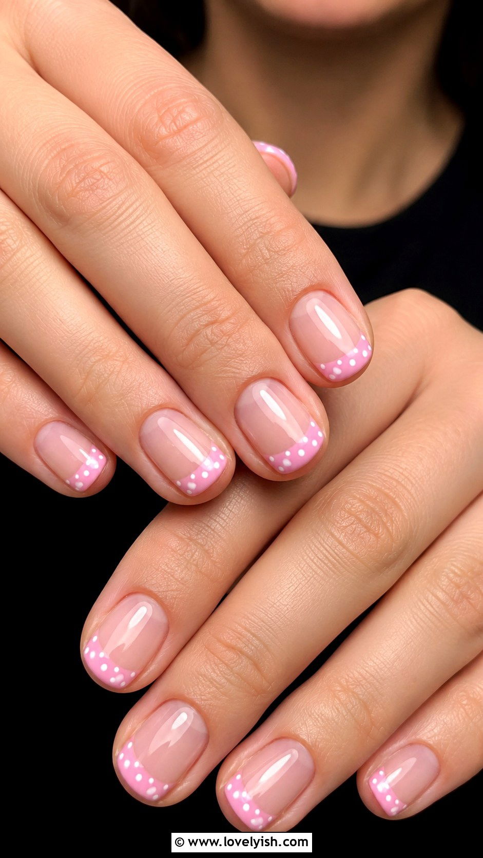Pink French Tip Nails with Butterflies - 50 pink french tip nails - 50 pink french tip nails