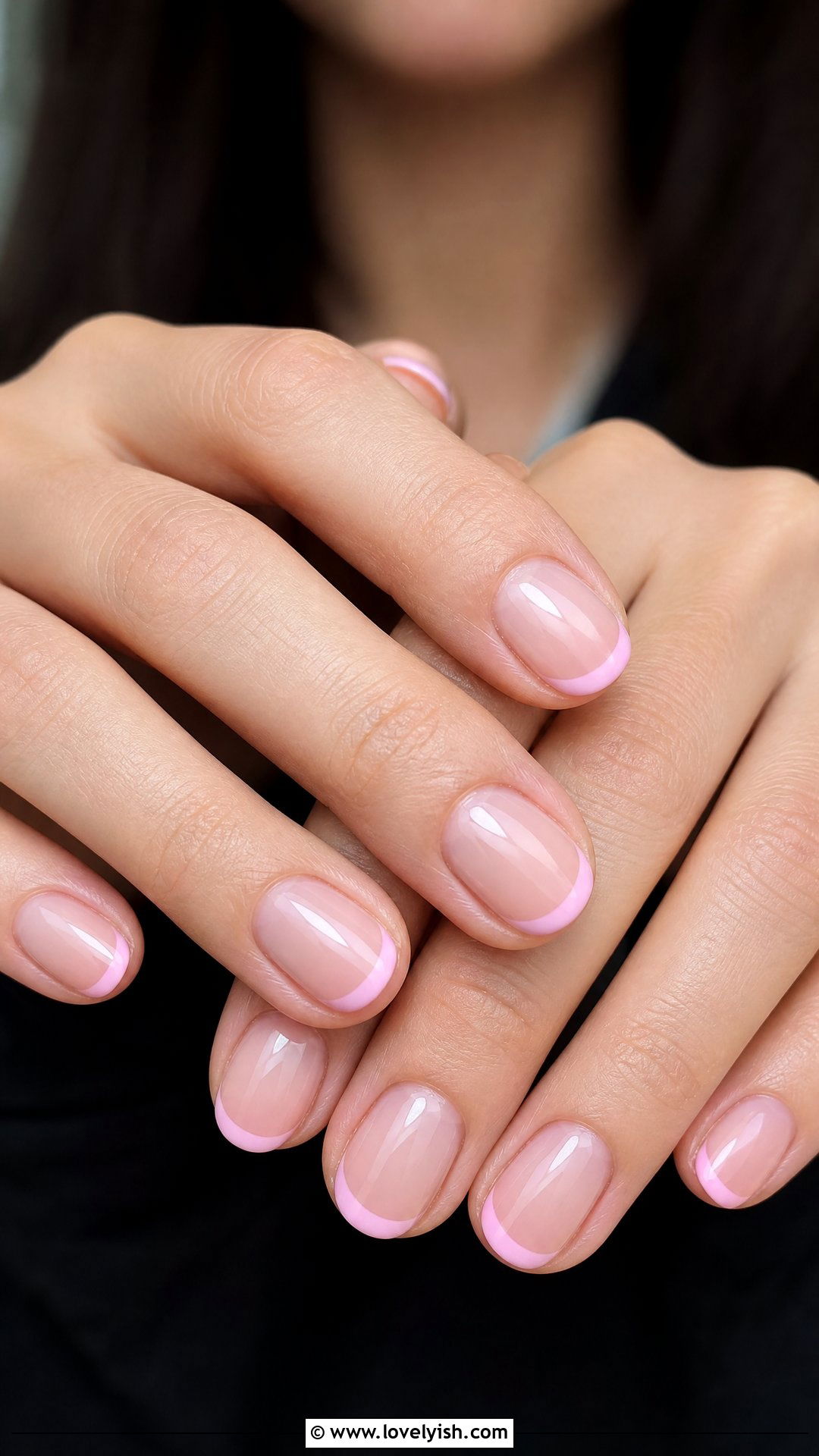 Pink French Tip Short Nails - 50 short pink nail designs - 50 short pink nail designs
