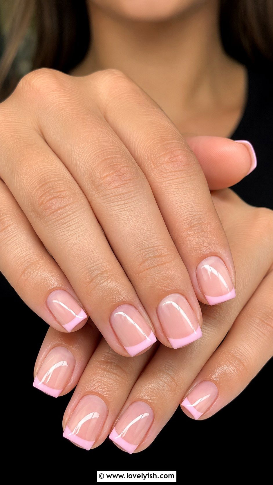 Pink French Tip Square Nails - 50 pink french tip nails - 50 pink french tip nails