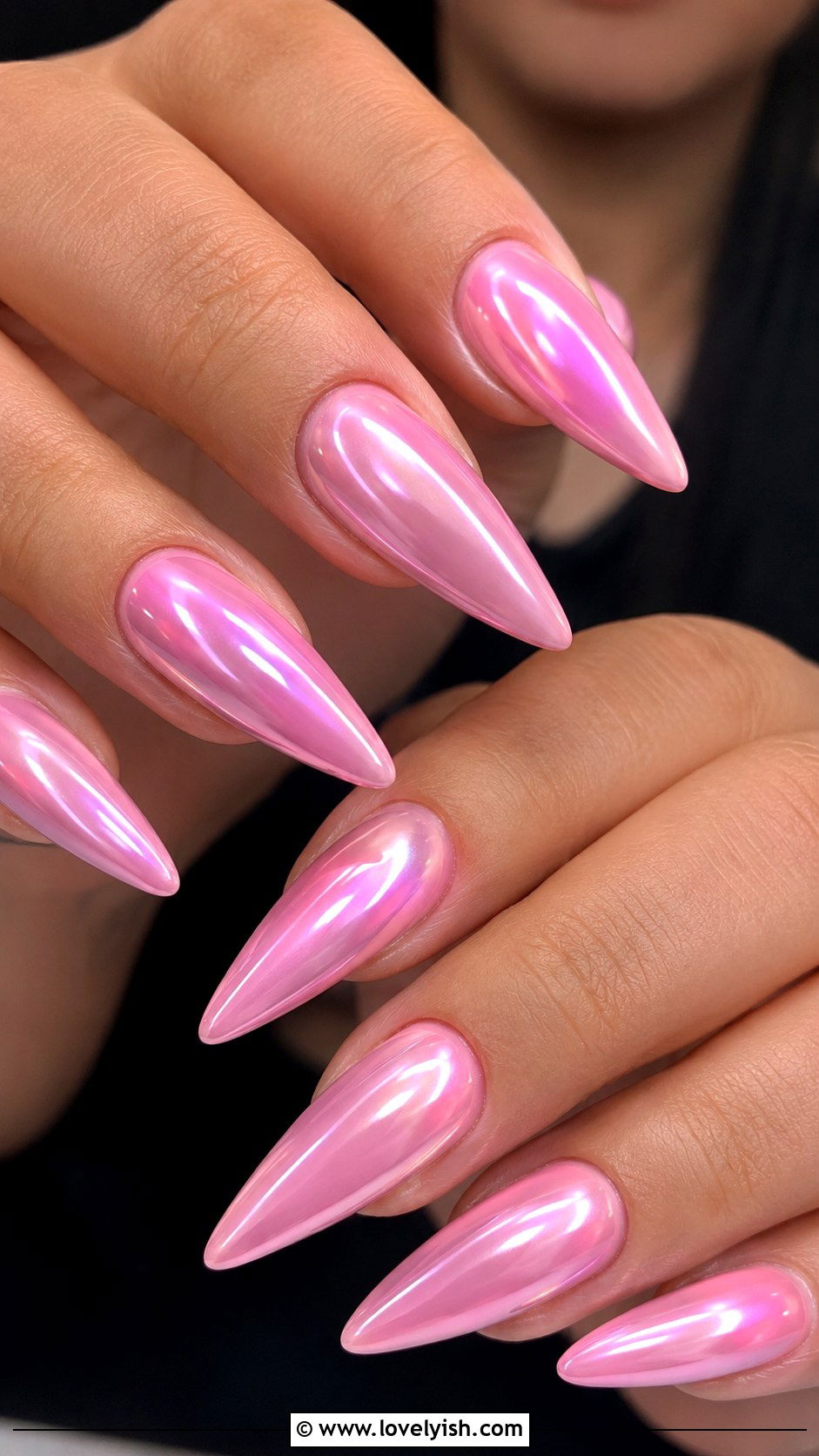 Pink Glazed Donut Stiletto Nails - 50 long pink nails - 50 long pink nails