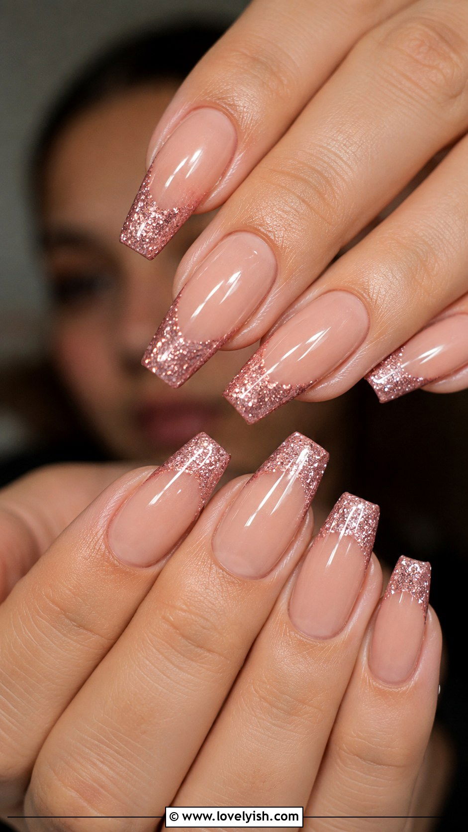 Pink Glitter French Tip Nails - 50 pink french tip nails - 50 pink french tip nails