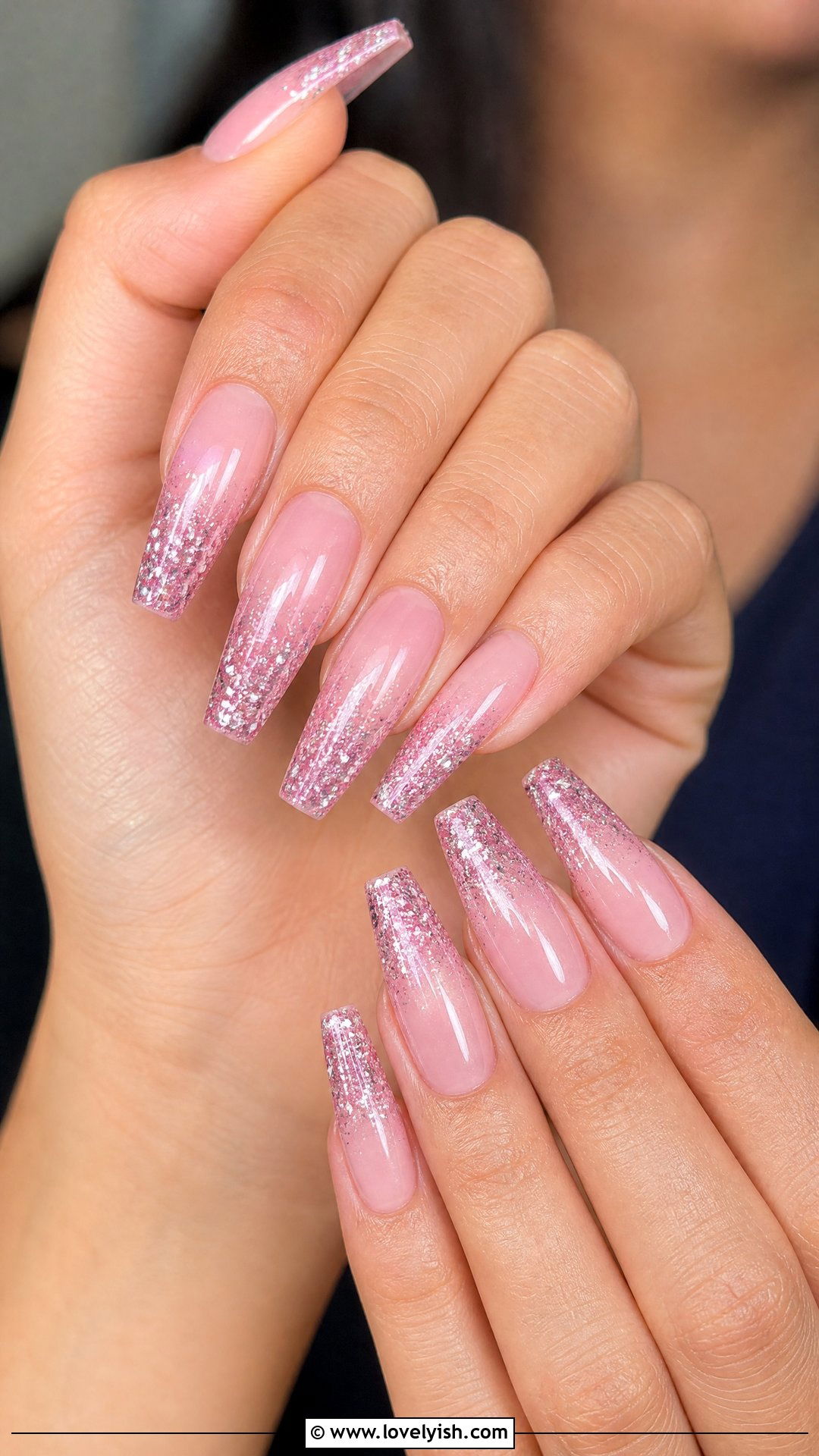 Pink Glitter Ombre Birthday Nails - 25 birthday nail ideas - 25 birthday nail ideas