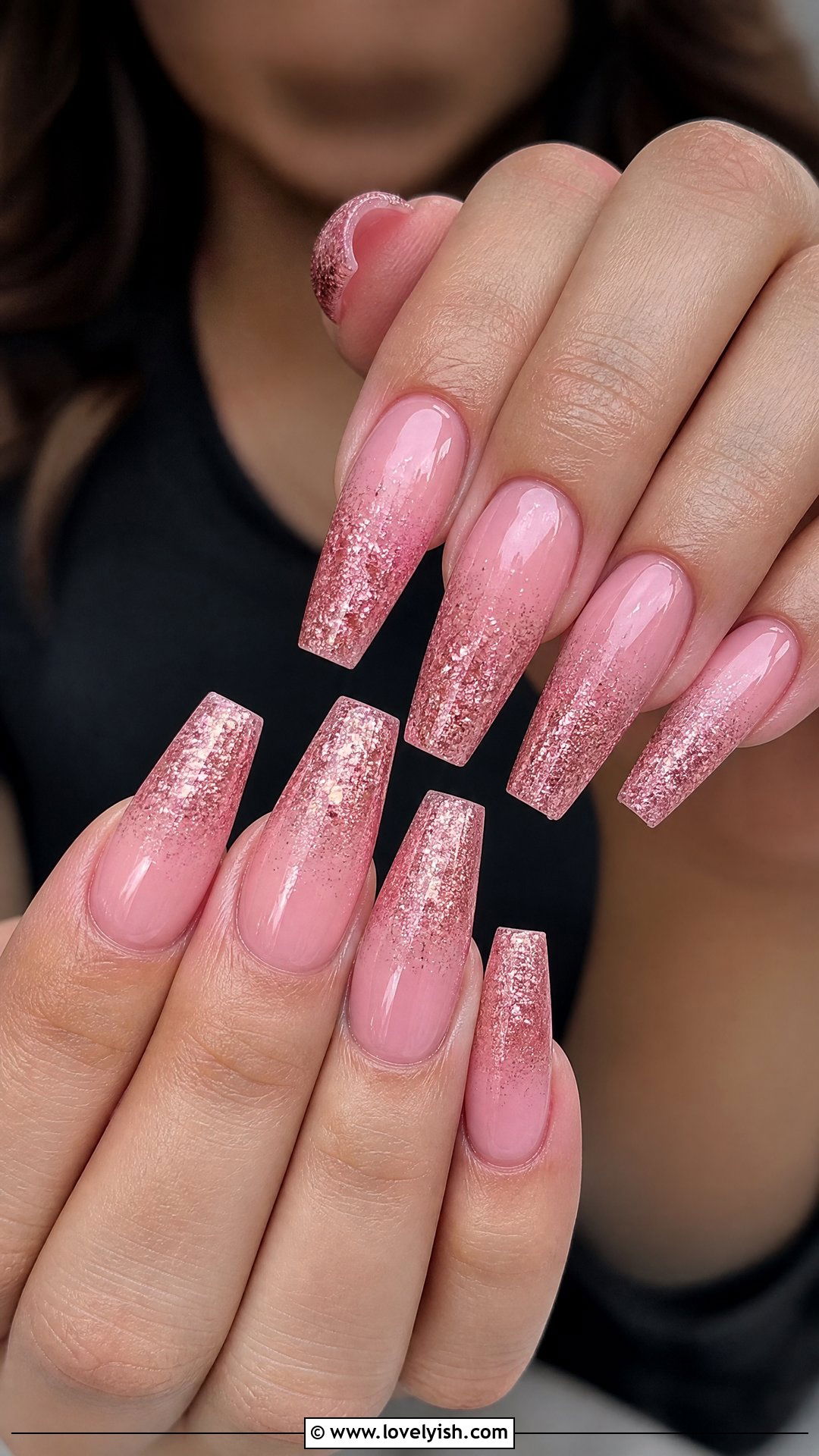 Pink Glitter Ombre Nails - 28 spring nails design ideas - 28 spring nails design ideas