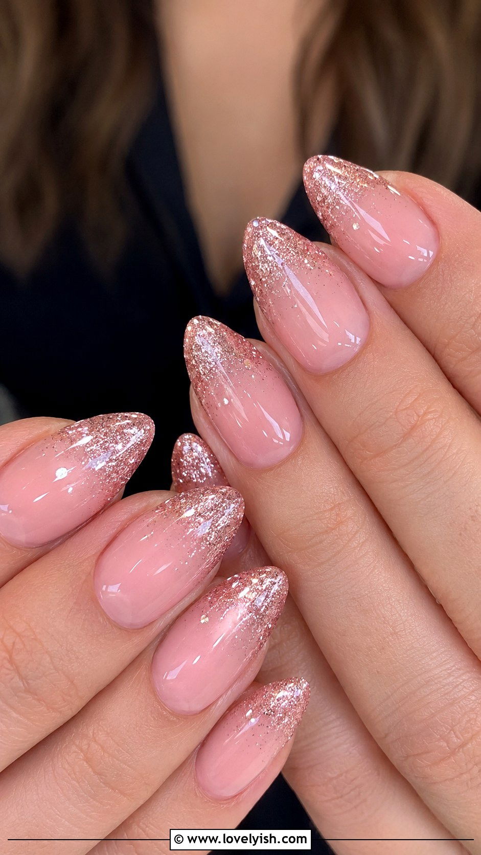 Pink Glitter Tip Nails - 33 easy nail designs for beginners - 33 easy nail designs for beginners