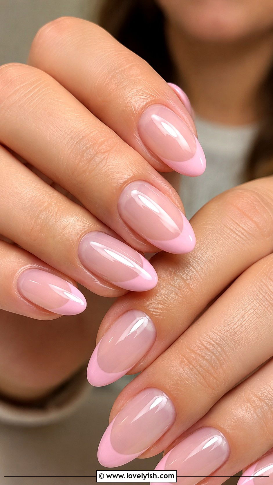 Pink Glossy French Tip Nails - 50 pink french tip nails - 50 pink french tip nails