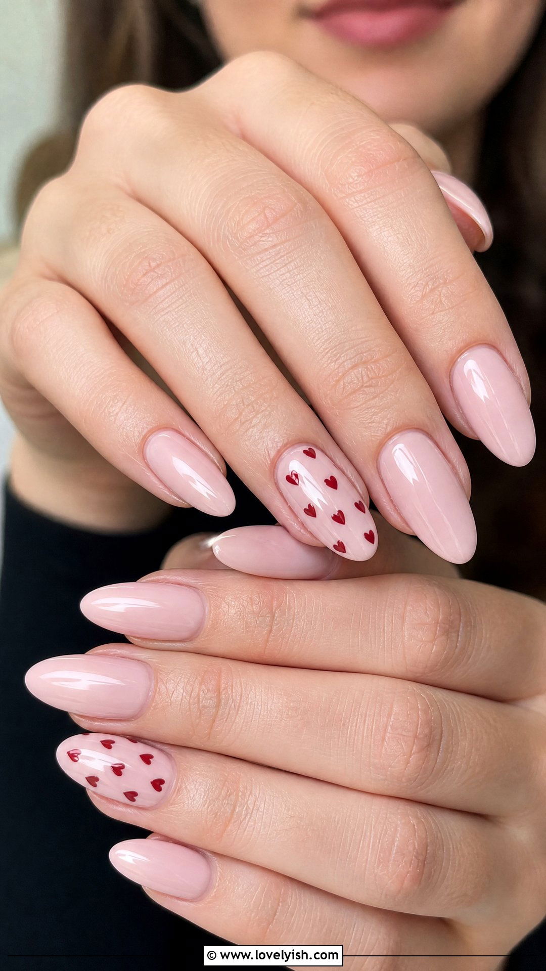 Pink Heart Accent Nails - 50 classy pink nails - 50 classy pink nails
