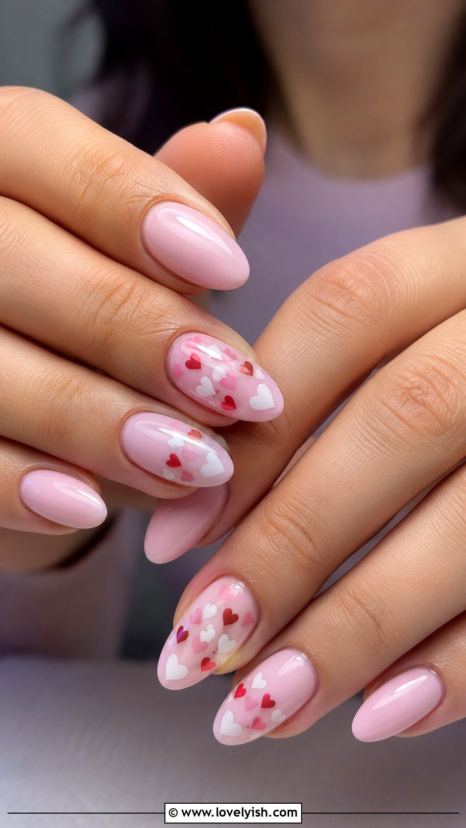 Pink Heart Mothers Day Nails - 50 may nails - 50 may nails