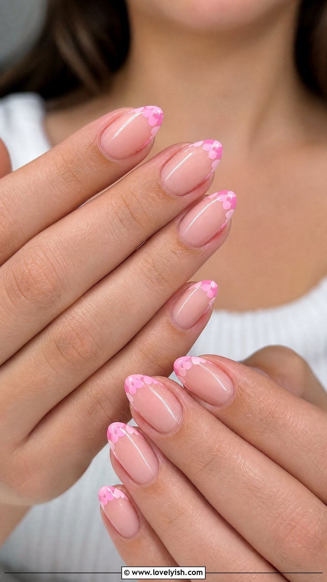 Pink Heart Tip Nails - 50 feminine nails - 50 feminine nails