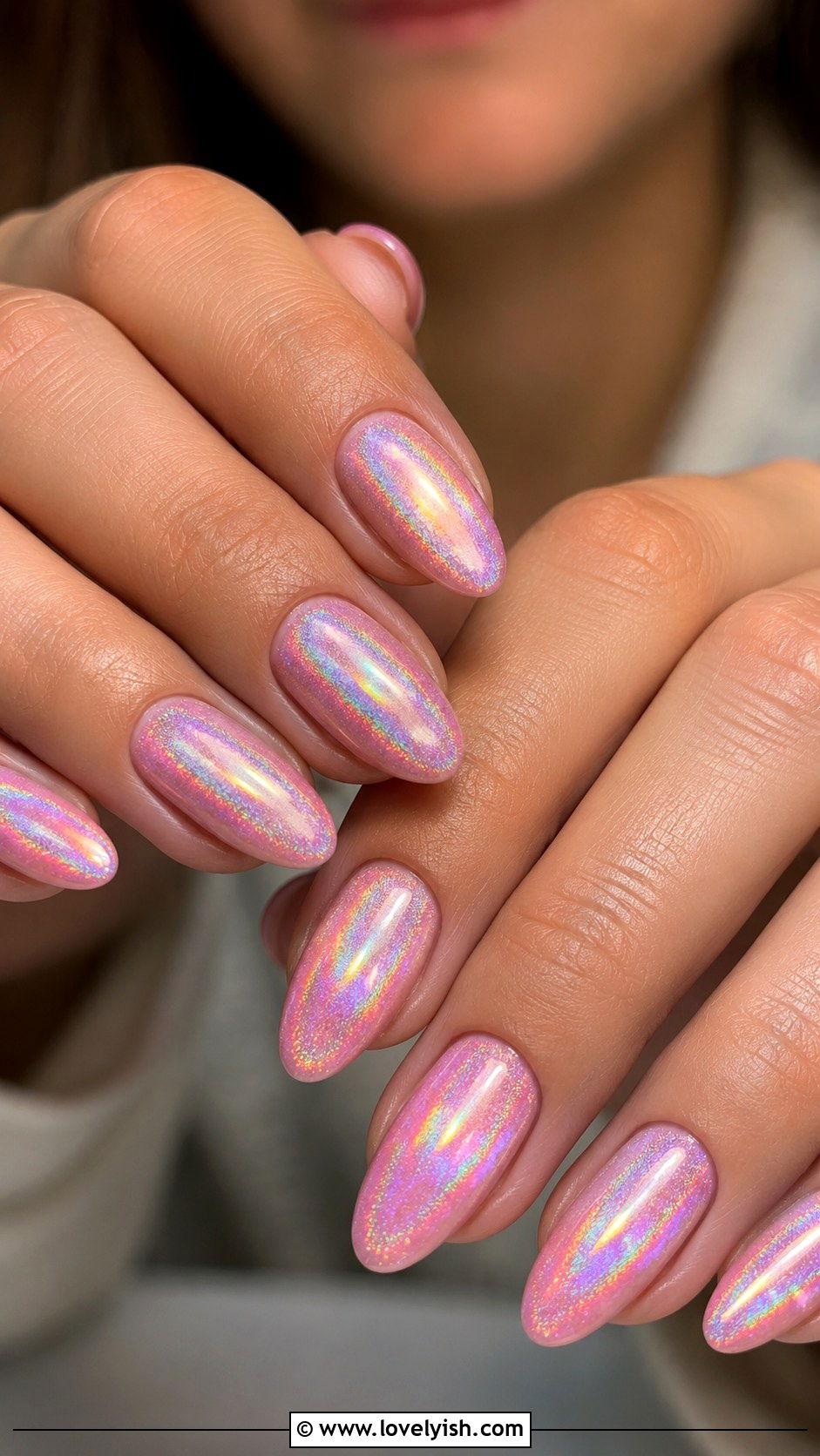 Pink Holographic Nails - 50 balletcore nails - 50 balletcore nails