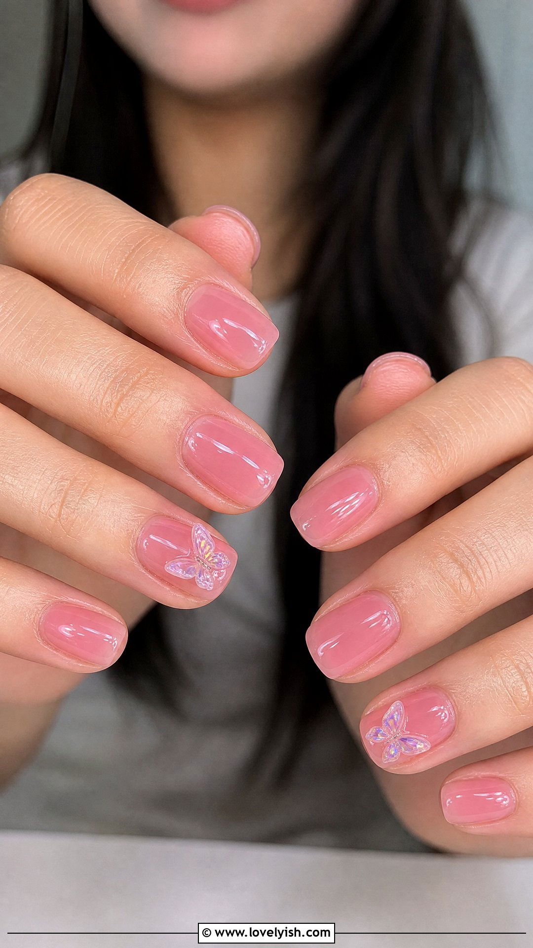 Pink Jelly Butterfly Nails - 50 butterfly nails - 50 butterfly nails