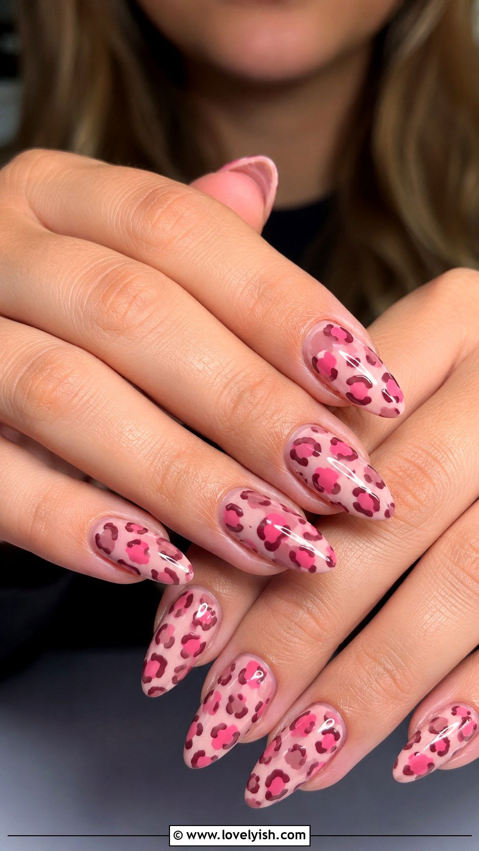 Pink Leopard Print Nails - 50 nails - 50 nails
