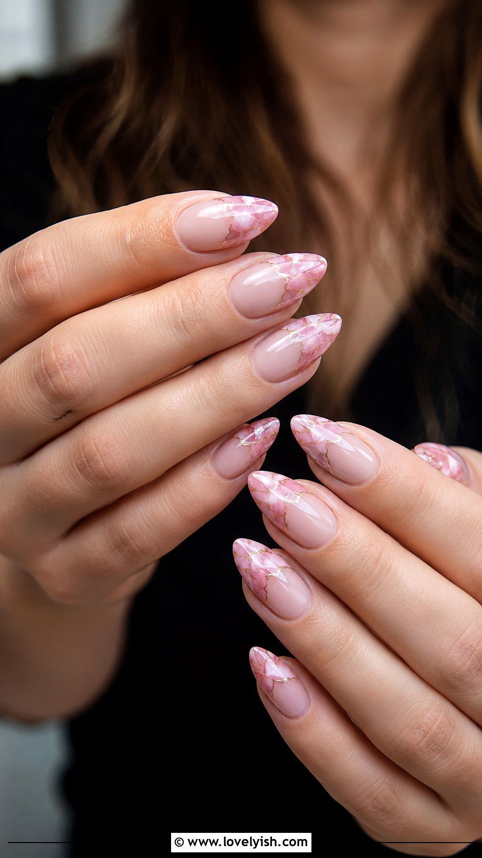 Pink Marble French Tip Nails - 50 pink french tip nails - 50 pink french tip nails