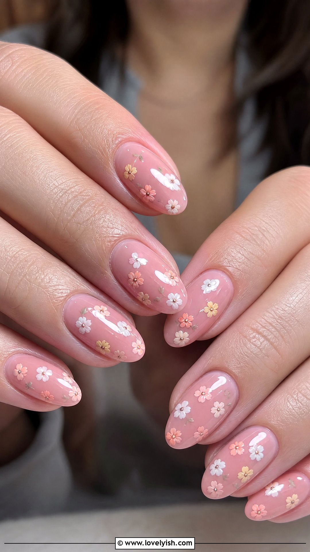 Pink Micro Floral Nails - 50 classy pink nails - 50 classy pink nails