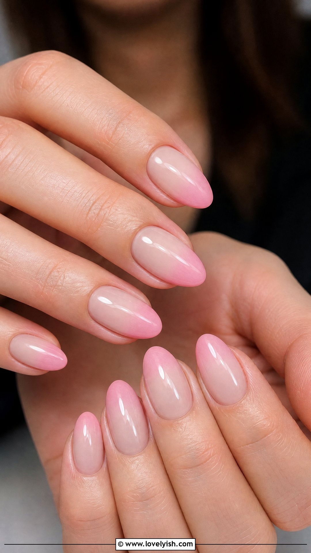 Pink Ombre Faded Tips - 50 short pink nail designs - 50 short pink nail designs