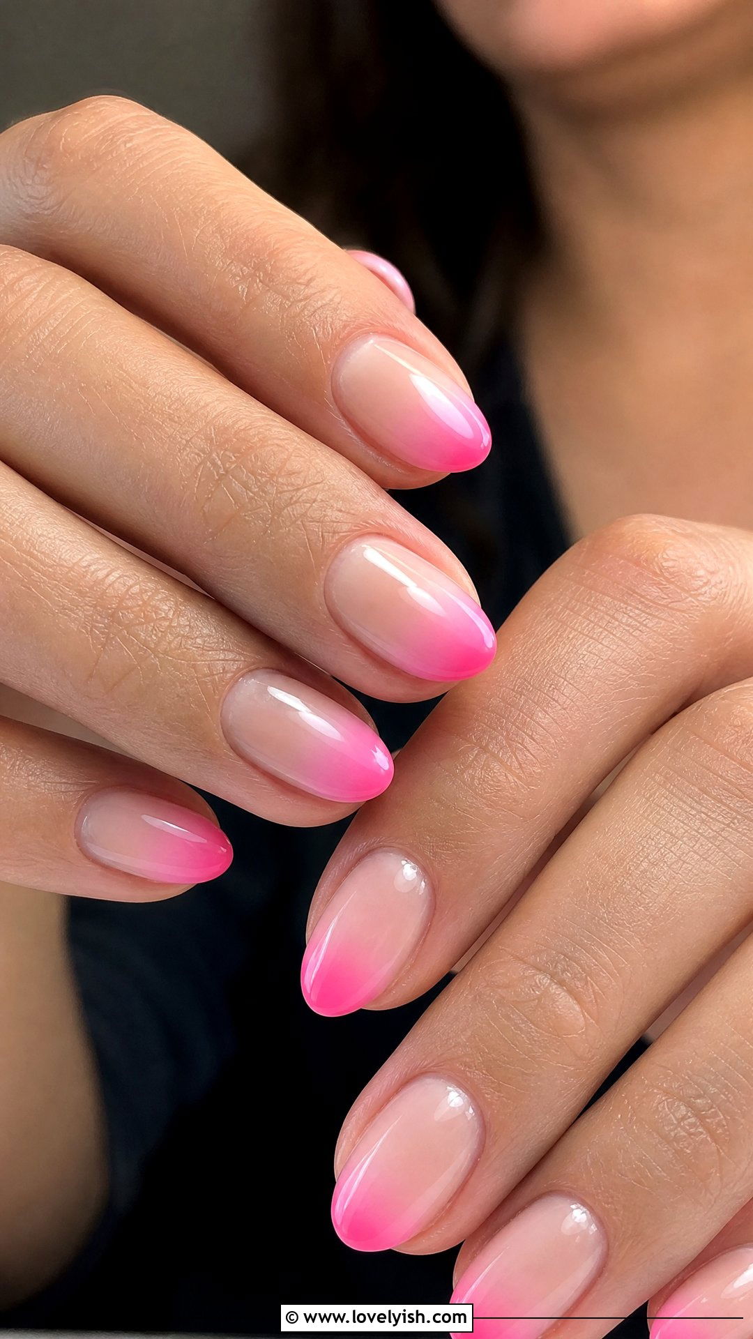 Pink Ombre French Tips - 50 short pink nail designs - 50 short pink nail designs