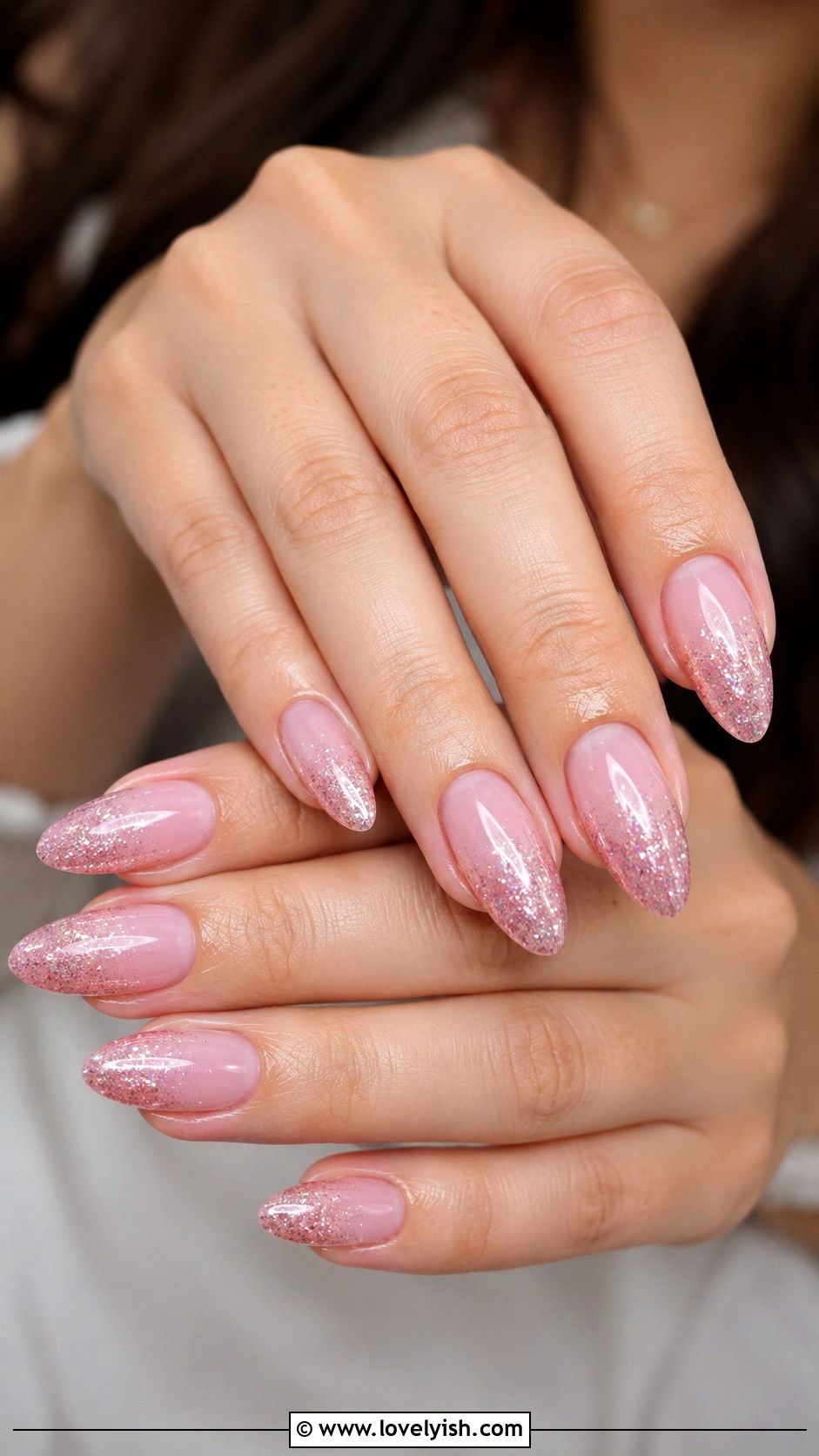 Pink Ombre Glitter Wedding Nails - 38 wedding nail designs - 38 wedding nail designs