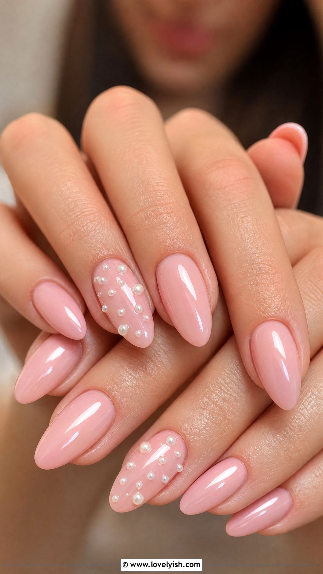 Pink Pearl Accent Nails - 50 classy pink nails - 50 classy pink nails