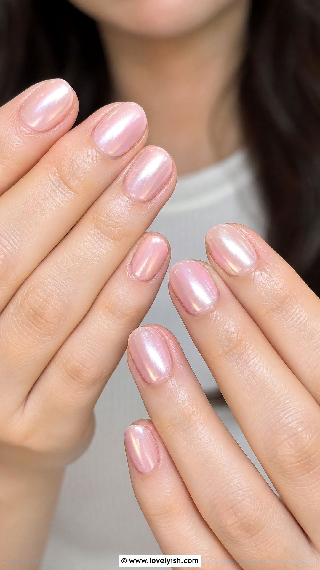 Pink Pearl Chrome Nails - 50 cute nails - 50 cute nails