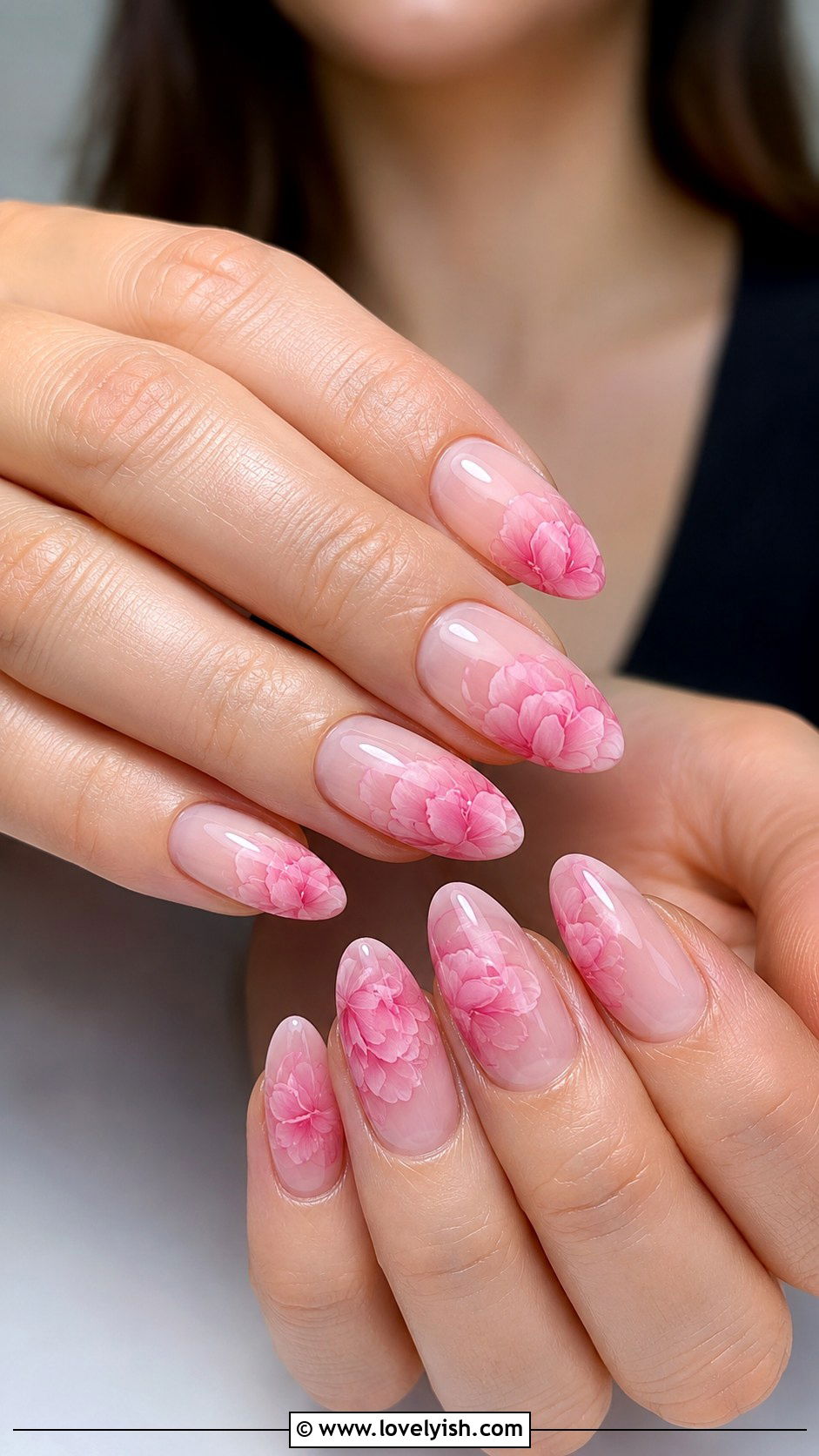 Pink Peony Nails - 38 flower nail art ideas - 38 flower nail art ideas