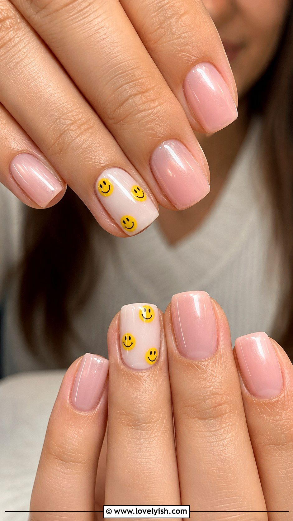 Pink Smiley Face Nails - 50 preppy nails - 50 preppy nails