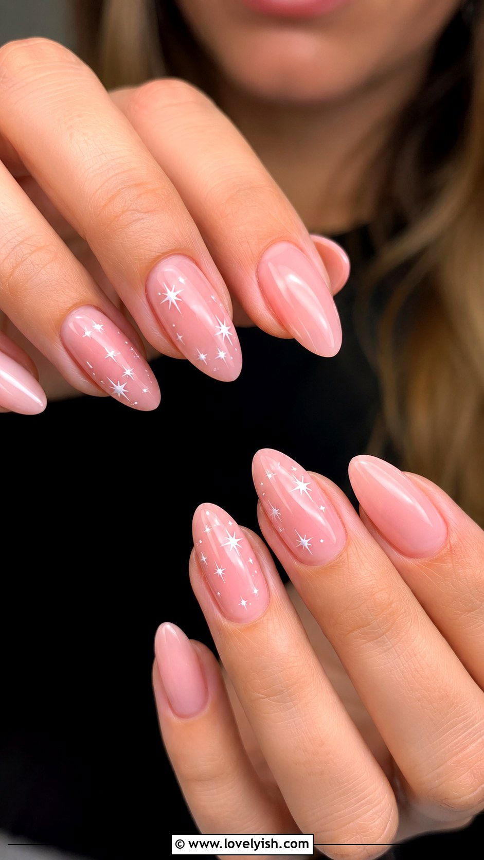 Pink Star Accent Nails - 50 balletcore nails - 50 balletcore nails