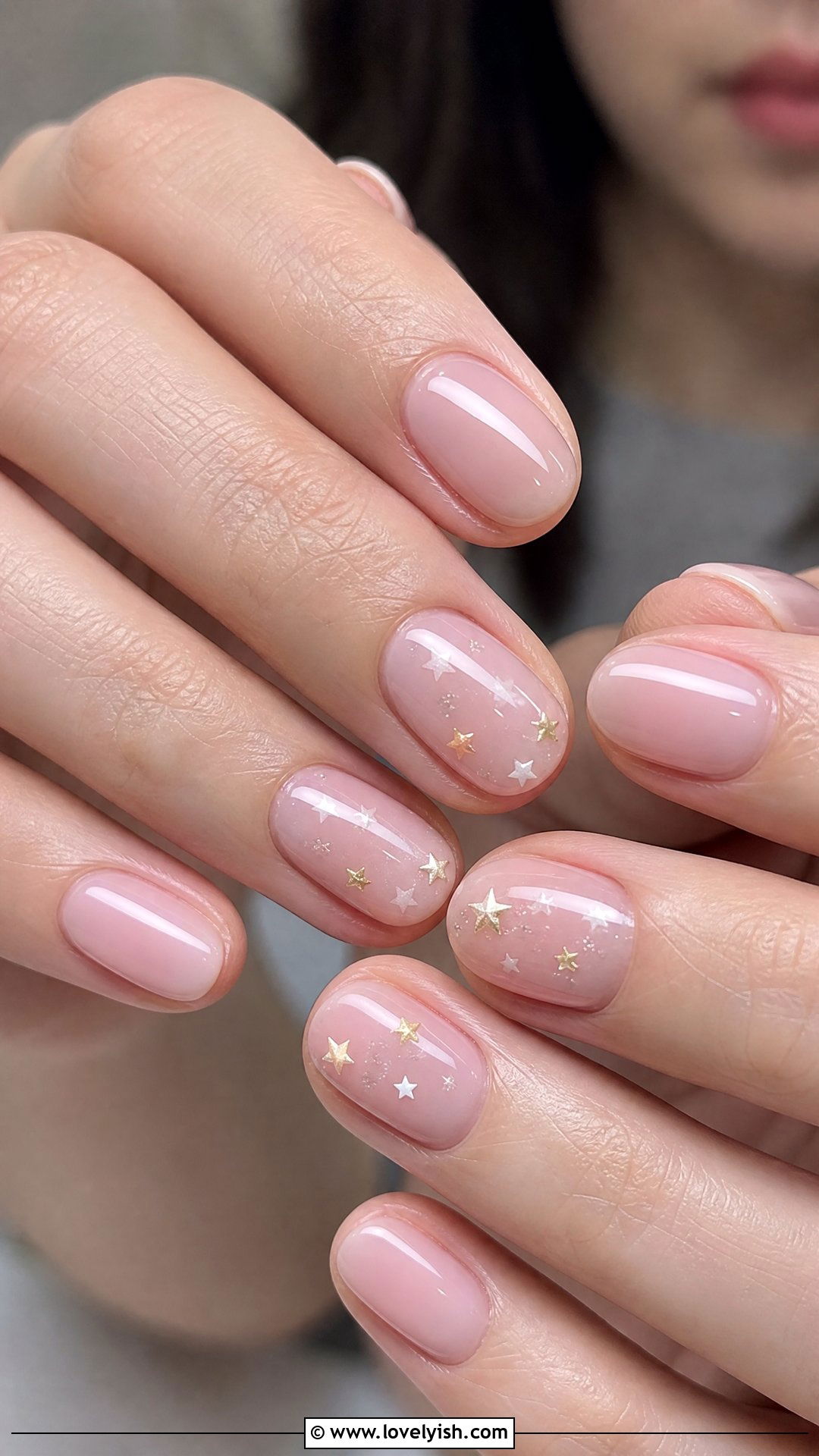 Pink Star Accent Nails - 50 simple nail art - 50 simple nail art