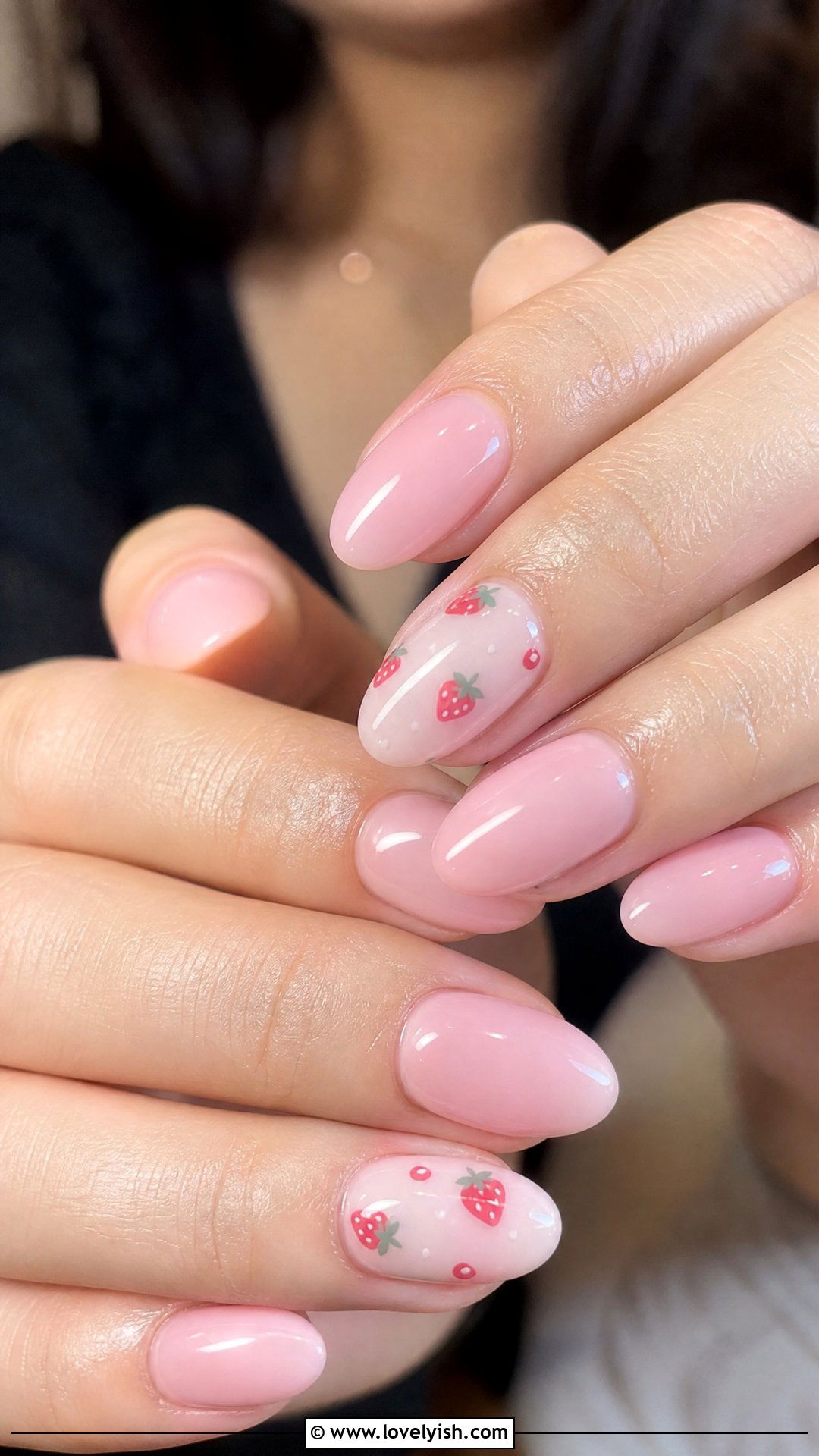Pink Strawberry Milk Nails - 39 summer nail ideas - 39 summer nail ideas