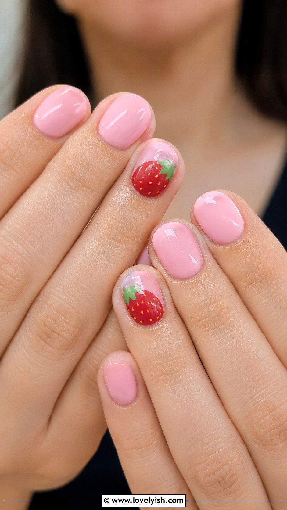 Pink Strawberry Nails - 42 easy nail art ideas - 42 easy nail art ideas