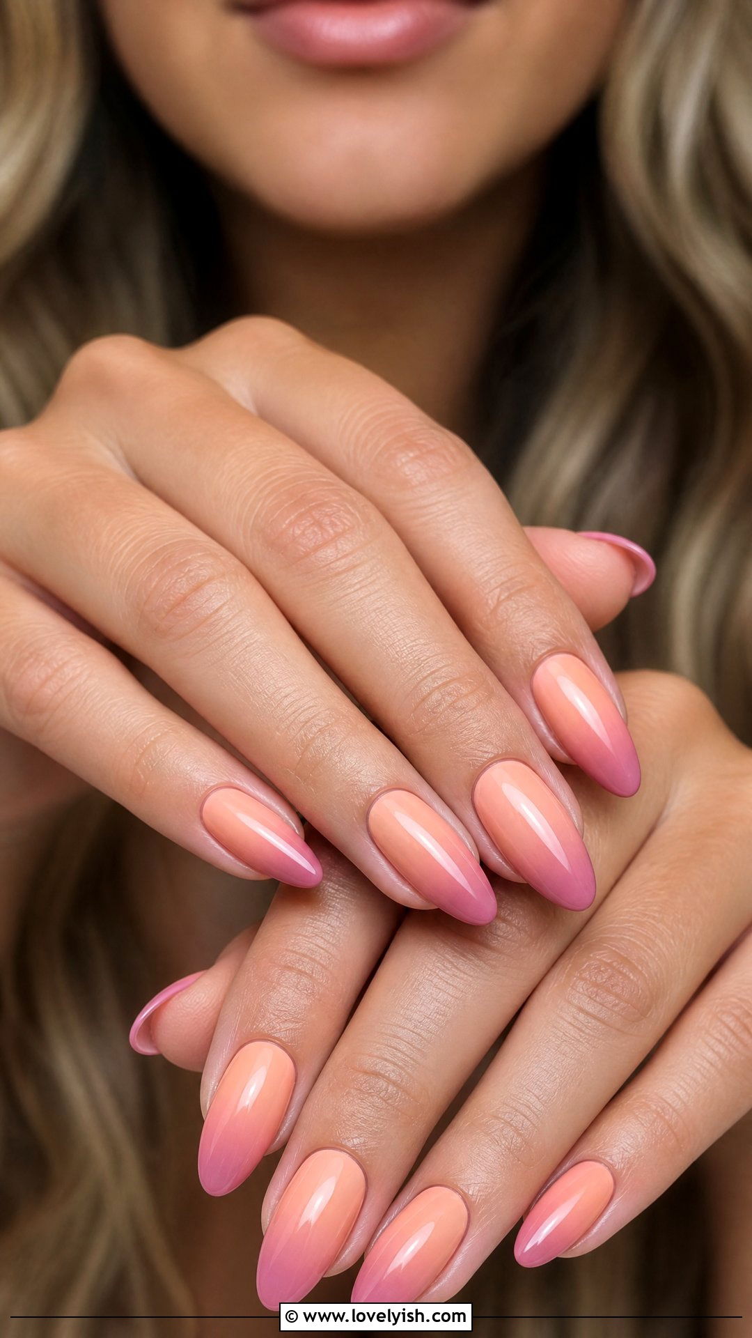 Pink Sunset Ombre Beach Nails - 25 beach nail ideas - 25 beach nail ideas