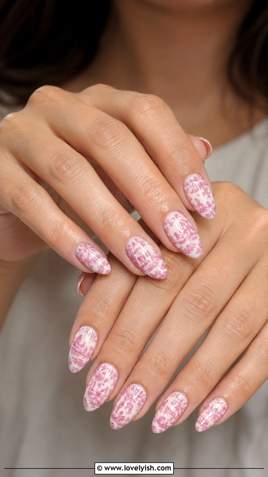 Pink Toile Balletcore Nails - 50 balletcore nails - 50 balletcore nails